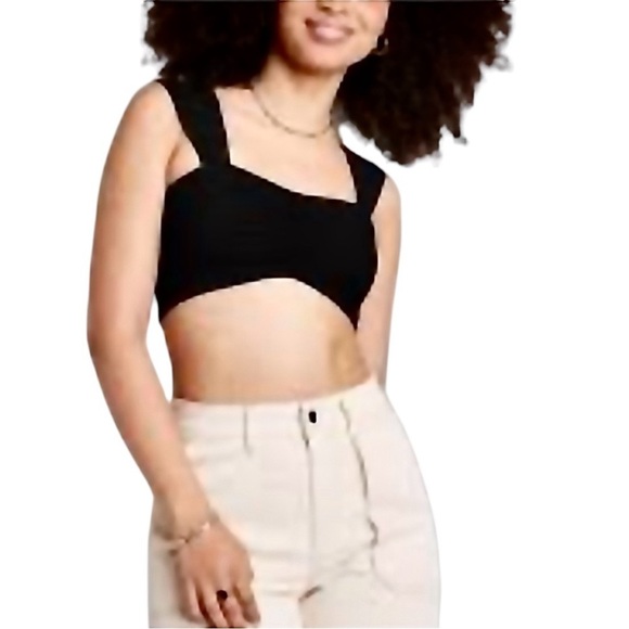 wild fable Tops - WILD FABLE Black Ribbed Crop Top